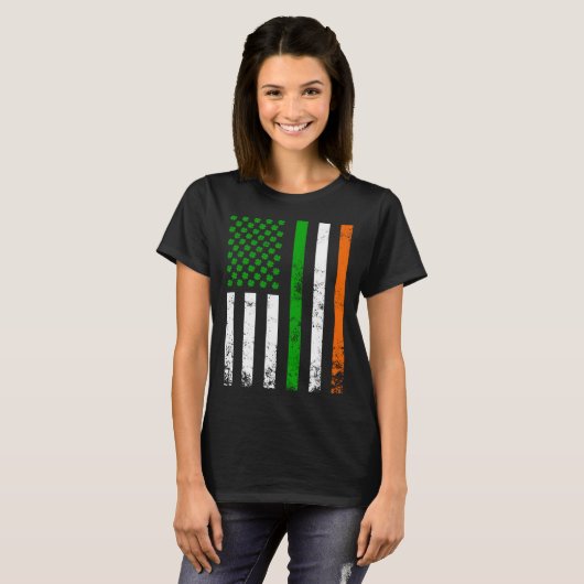Irish American Flag Ireland Flag  St Patrick s Day Tシャツ (正面フル)
