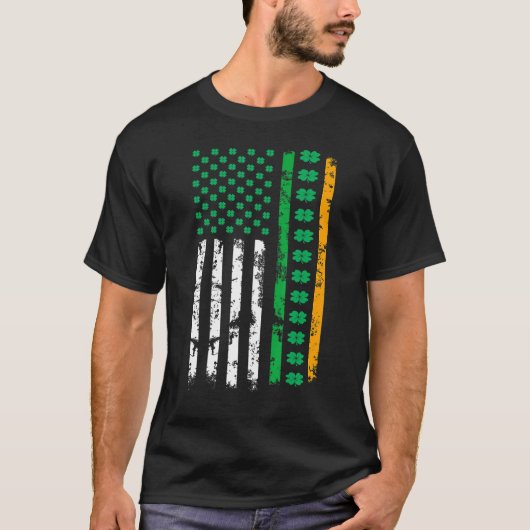 Irish American Flag Ireland Flag St Patricks Day L Tシャツ (正面)