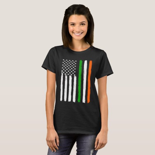 Irish American Flag Ireland Flag ST PATRICK'S DAY  Tシャツ (正面フル)