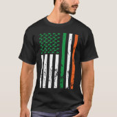 Irish American Flag Ireland St Patrick's Day Funny Tシャツ (正面)
