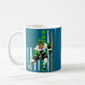 Irish American Flag Lucky Hockey St. Patrick's Day コーヒーマグカップ (左)