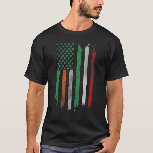Irish American flag Patrick's day Ireland Italy fl Tシャツ (正面)