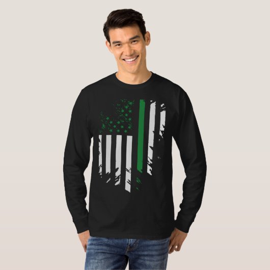 Irish American Flag St Patrick s Day Tシャツ (正面フル)