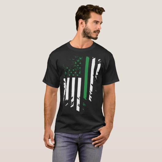 Irish American Flag St Patrick s Day Tシャツ (正面フル)