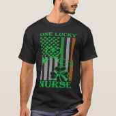 Irish American Flag St Patrick's Day One Lucky Nur Tシャツ (正面)