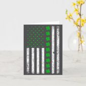 Irish American Flag St. Patrick's Day Shamrock  カード (黄色い花)