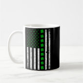 Irish American Flag St. Patrick's Day Shamrock  コーヒーマグカップ (左)
