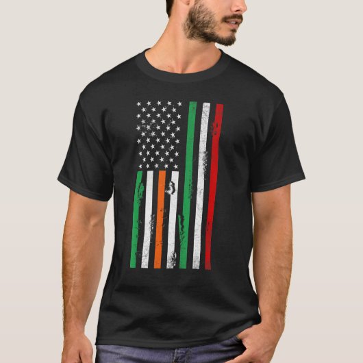 Irish American Italy flag Patrick's day cool Irela Tシャツ (正面)