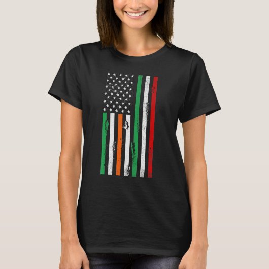 Irish American Italy flag Patrick's day cool Irela Tシャツ (正面)