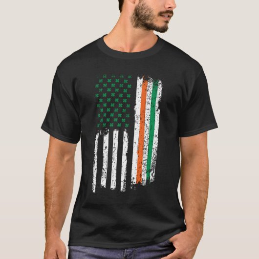 Irish American Shamrock FlagUs Paddy St Patricks D Tシャツ (正面)