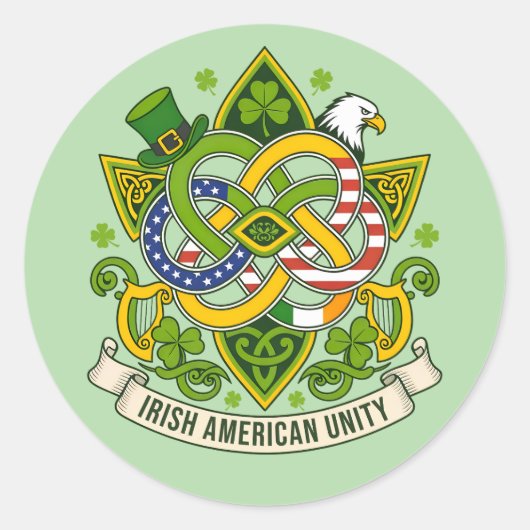 Irish American Unity ラウンドシール (正面)