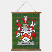 Irish Archer Coat of Arms Family Crest 吊り下げ型タペストリー (正面)