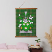 Irish Aries Coat of Arms Family Crest 吊り下げ型タペストリー (寝室)