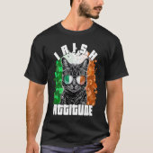 Irish Attitude  Cat Sunglasses Ireland Flag Tシャツ (正面)