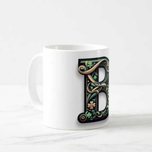 Irish B Monogram Mug コーヒーマグカップ (正面左)