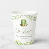 Irish Baby Shower Shamrock Green Lucky Charm 紙コップ (正面)