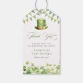 Irish Baby Shower Thank You Green Shamrock Favor ギフトタグ (正面)
