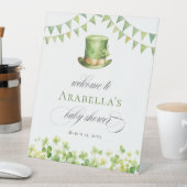 Irish Baby Shower Welcome Sign Lucky Shamrock 台座サイン (インサイチュ)