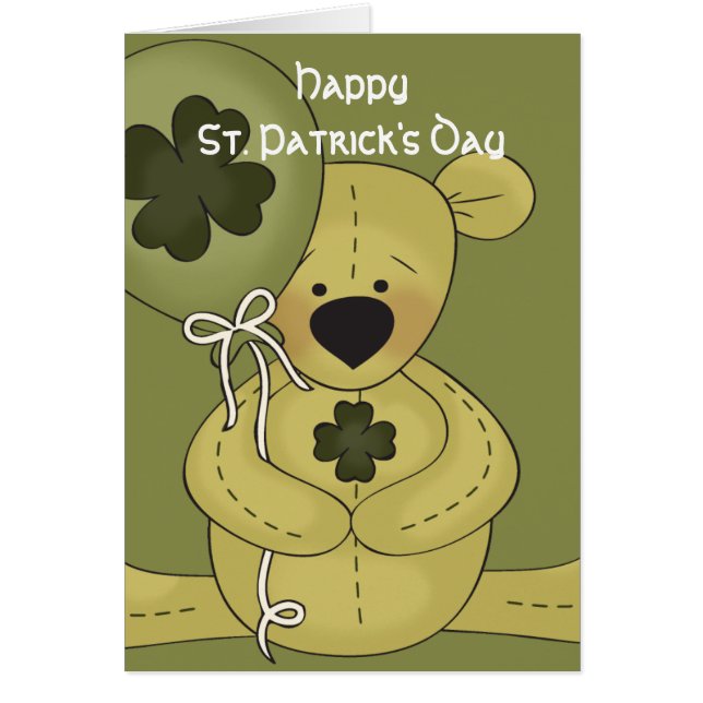 Irish Bear Happy St. Patrick's Day Card 2 (正面)