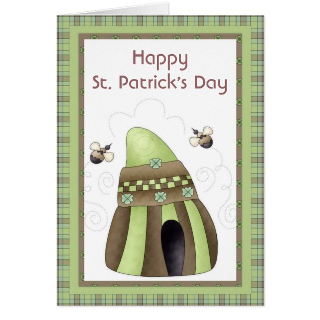 Irish Beehive Happy St. Patrick's Day Card (正面)