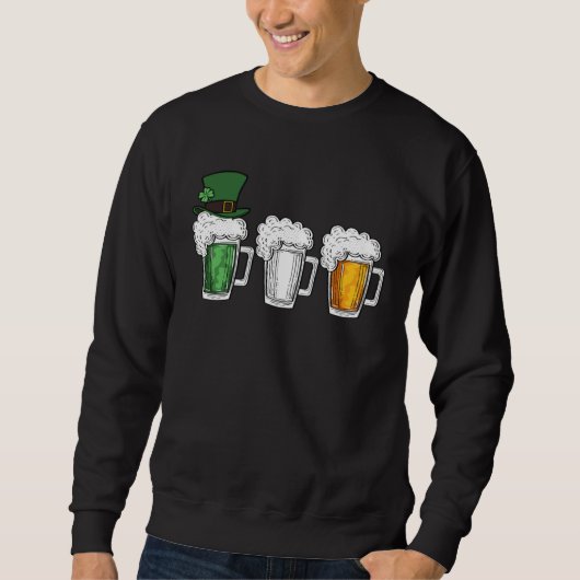 Irish Beer Ireland Flag St Patrick s Day Mens Wome スウェットシャツ (正面)