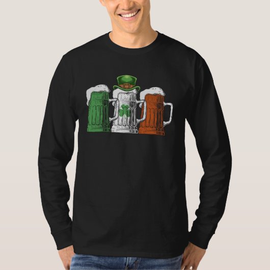 Irish Beer Ireland Flag St Patricks Day Beer  Men  Tシャツ (正面)