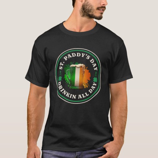 Irish Beer Ireland Flag St Patricks Day  Drinking  Tシャツ (正面)