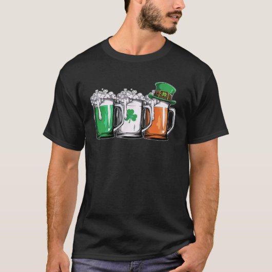 Irish Beer Ireland Flag St Patricks Day Men Women Tシャツ (正面)