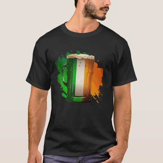 Irish Beer Ireland Flag St Patricks Day Shamrock D Tシャツ (正面)