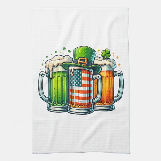 Irish Beer Ireland St Patricks Day Drinking Party キッチンタオル (縦)
