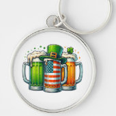 Irish Beer Ireland St Patricks Day Drinking Party キーホルダー (正面)