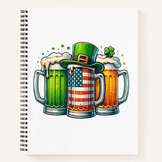 Irish Beer Ireland St Patricks Day Drinking Party ノートブック (正面)
