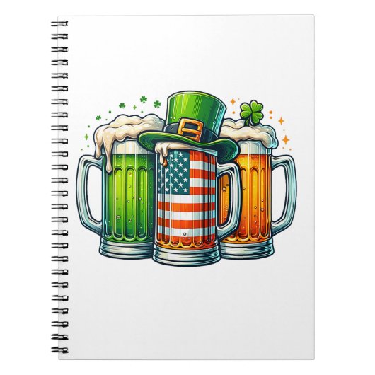 Irish Beer Ireland St Patricks Day Drinking Party ノートブック (正面)