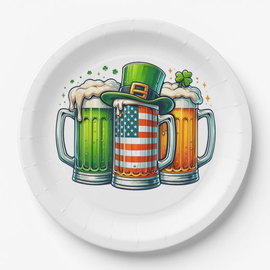 Irish Beer Ireland St Patricks Day Drinking Party ペーパープレート (正面)