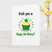 Irish Birthday Cupcake Card カード (黄色い花)
