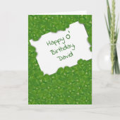 Irish Birthday With Name In Shamrocks カード (正面)