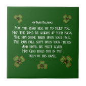 Irish Blessing and Shamrocks Dark Green タイル (正面)