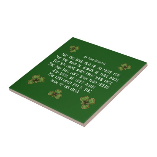 Irish Blessing and Shamrocks Dark Green タイル (側面)