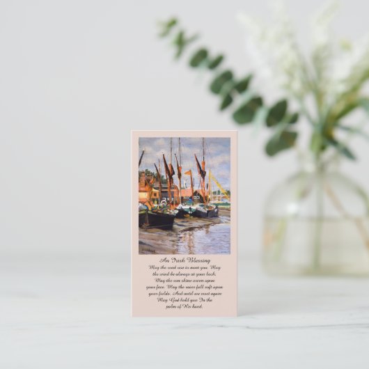 Irish Blessing Blue Purple Green Orange Prayer 名刺 (スタンド正面)