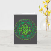 Irish Blessing Celtic Knot &amp; 4-leaf Clover Luc カード (黄色い花)