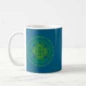 Irish Blessing Celtic Knot &amp; 4-leaf Clover Luc コーヒーマグカップ (左)