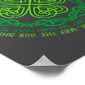 Irish Blessing Celtic Knot & 4-leaf Clover Luc ポスター (角)