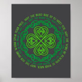 Irish Blessing Celtic Knot &amp; 4-leaf Clover Luc ポスター (正面)