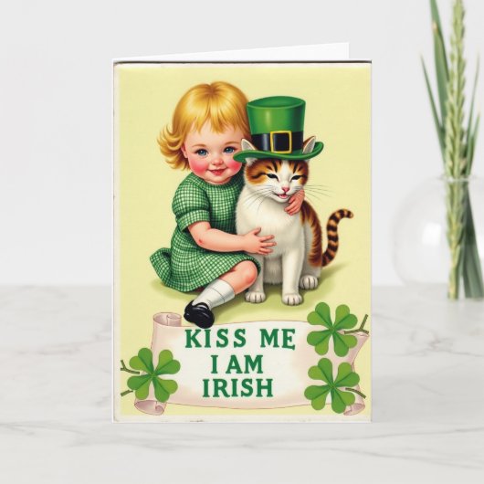 Irish Blessing Kitten Friend Card カード (正面)