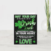 Irish Blessing Lucky Quotes Sayings St. Patrick's カード (正面)