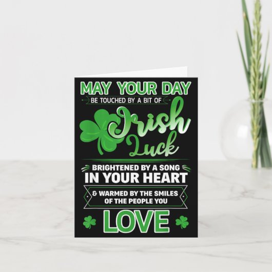 Irish Blessing Lucky Quotes Sayings St. Patrick's カード (正面)