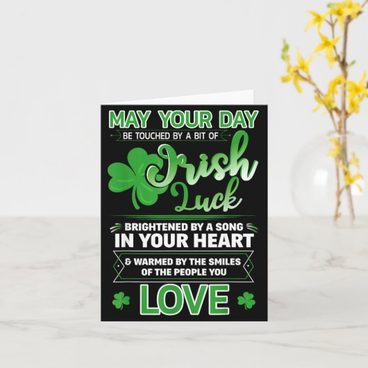 Irish Blessing Lucky Quotes Sayings St. Patrick's  カード (黄色い花)