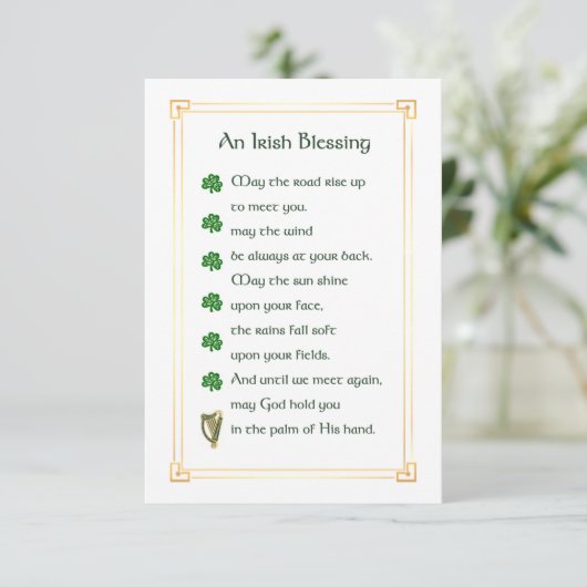 Irish Blessing Memorial Card (スタンド正面)