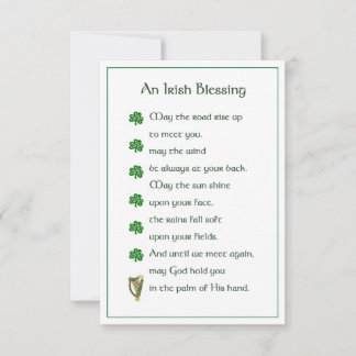 Irish Blessing Memorial Card