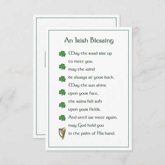 Irish Blessing Memorial Card (正面/裏面)